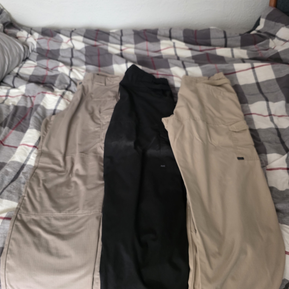 Men's Black and Tan And Khak 5.11 Pants 50 Each Never Worn